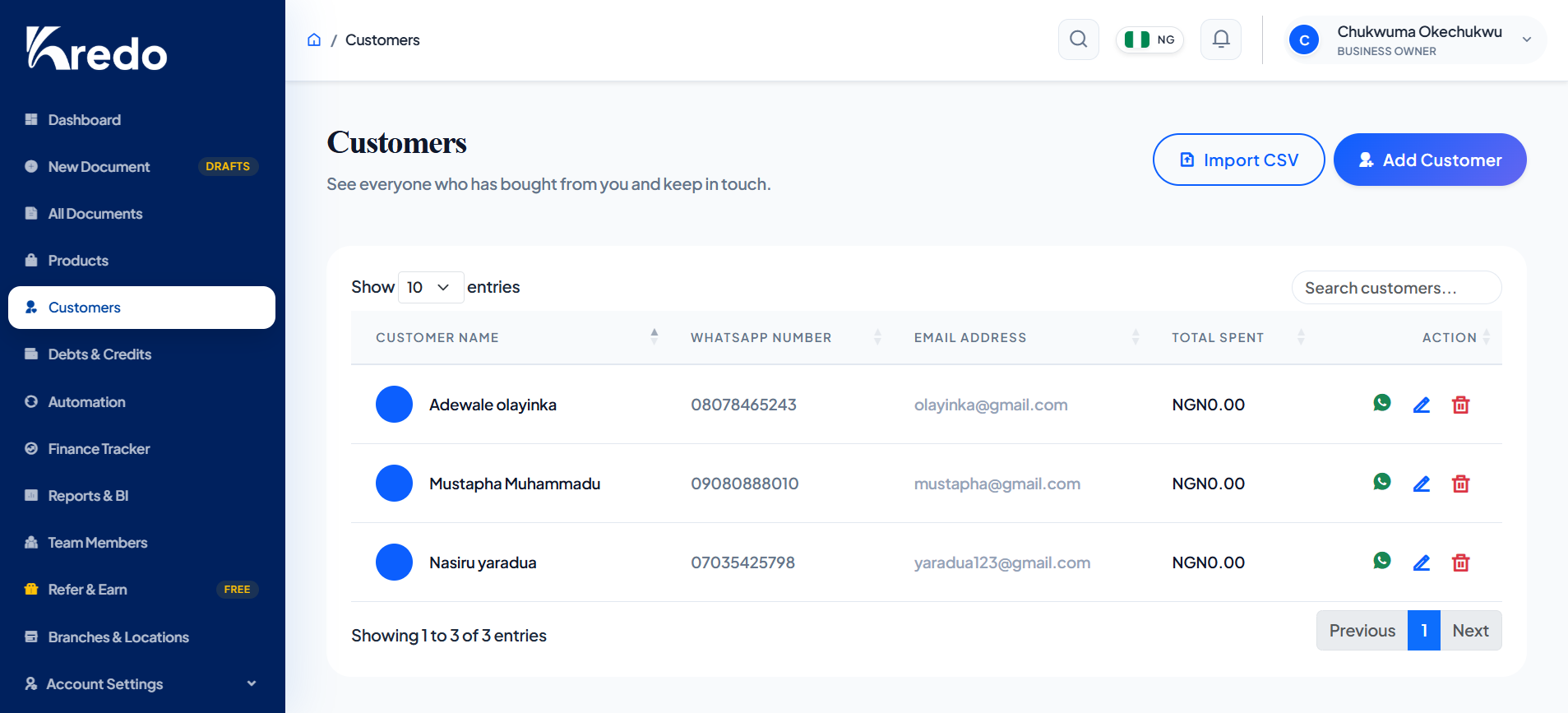 Kredo Customer Management